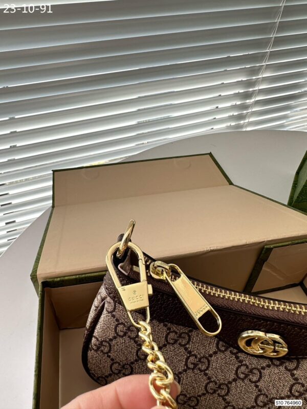 GUCCI MINI OPHIDIA GG SHOULDER BAG BROWN 20M - Image 6