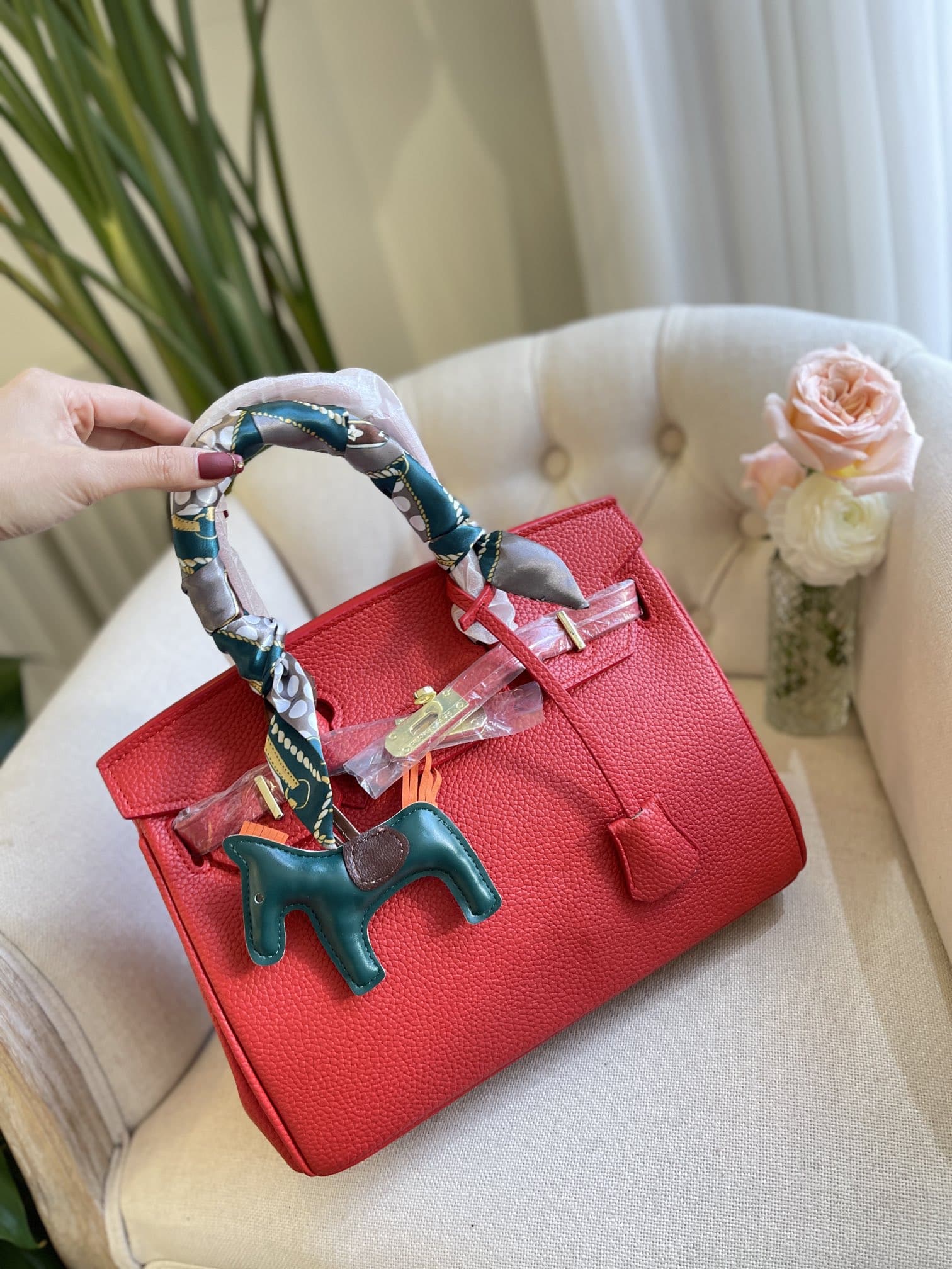 HERMES BIRKIN 35 TOGO LEATHER GOLD HARDWARE RED 35CM - Image 2