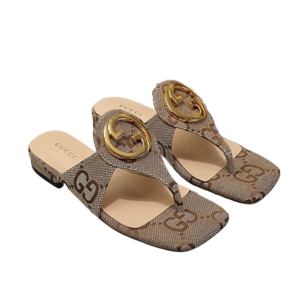 GUCCI WOMEN'S BLONDIE THONG SANDALS BEIGE