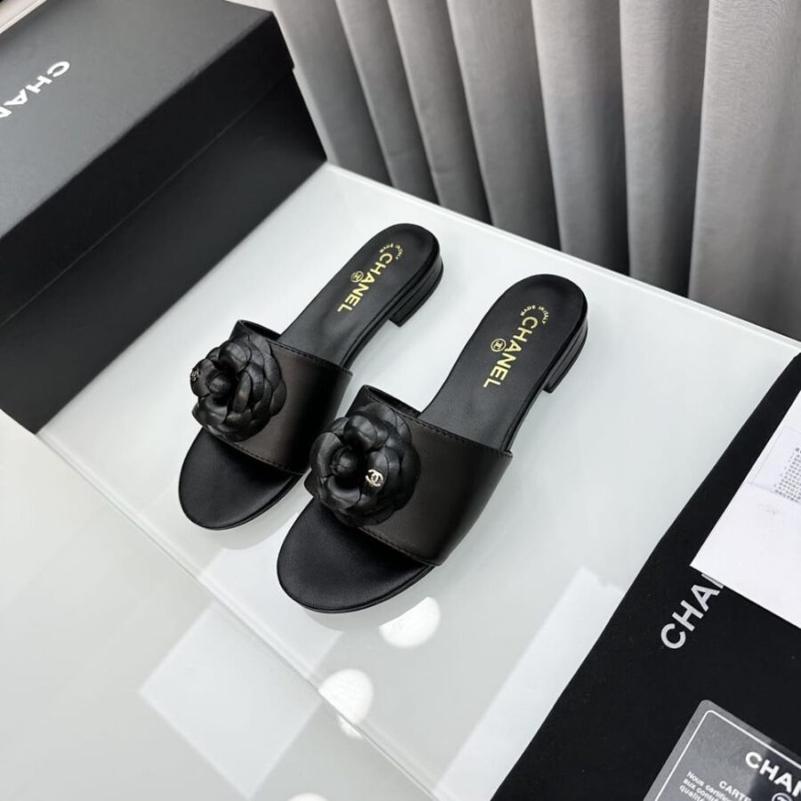 Alternative view of Chanel CC Mules With Camellia In Black G45499 X01000 94305