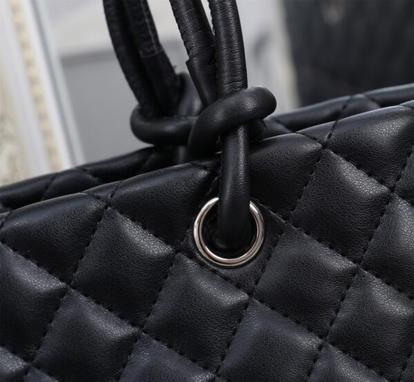 CHANEL LEATHER QUILTED LARGE CAMBON TOTE BLACK 41CM - Image 6
