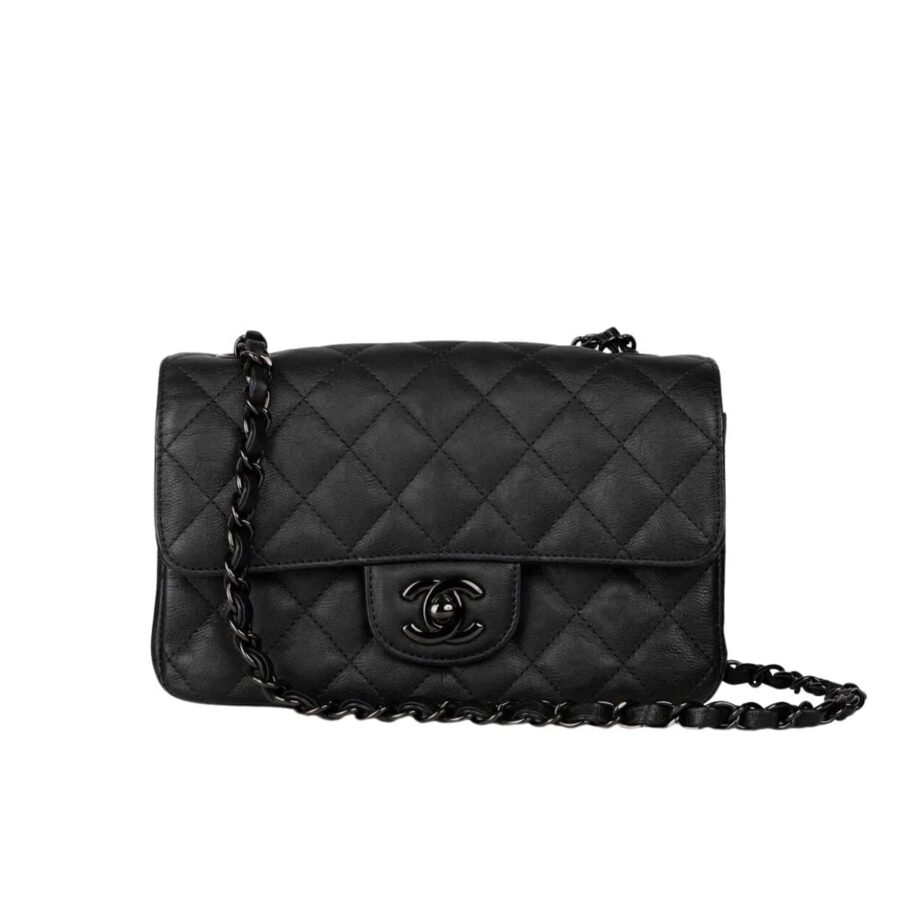 CHANEL FLAP BAG BLACK 20CM