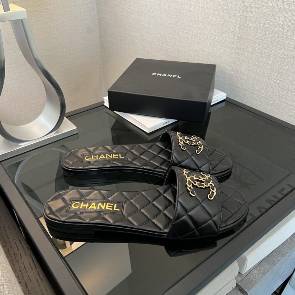 CHANEL 23P QUILTED CC CHAIN MULE SANDAL BLACK G39954 X56940 94305 - Image 6