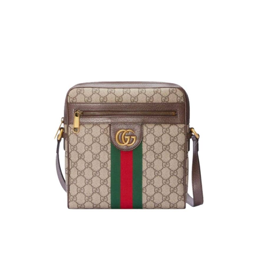 GUCCI OPHIDIA GG BAG BROWN 28CM