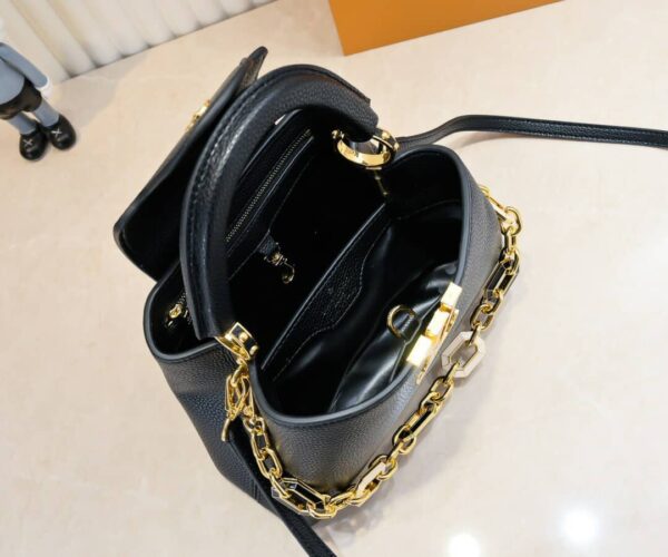 LOUIS VUITTON CAPUCINES BB BAG WITH CHARM BLACK 27CM - Image 9