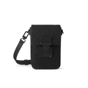 LOUIS VUITTON S LOCK VERTICAL WEARABLE WALLET BLACK 19CM M81524