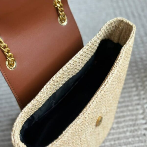 SAINT LAURENT MINI MANON IN RAFFIA AND AGED VEGETABLE TANNED LEATHER NATUREL 23CM 774269GAAED9051 - Image 3