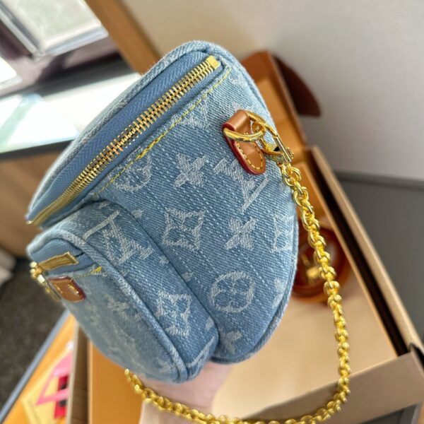 LOUIS VUITTON MINI BUMBAG MONOGRAM DENIM SKY BLUE 18CM M83353 - Image 6