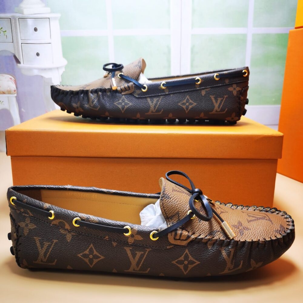 LOUIS VUITTON GLORIA FLAT LOAFERS BROWN 1ABV23 - Image 3