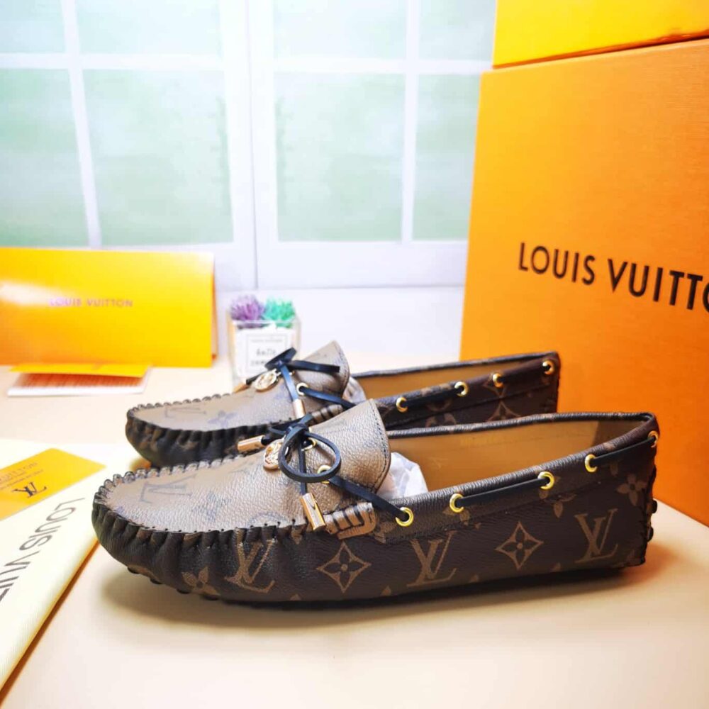 LOUIS VUITTON GLORIA FLAT LOAFERS BROWN 1ABV23 - Image 4