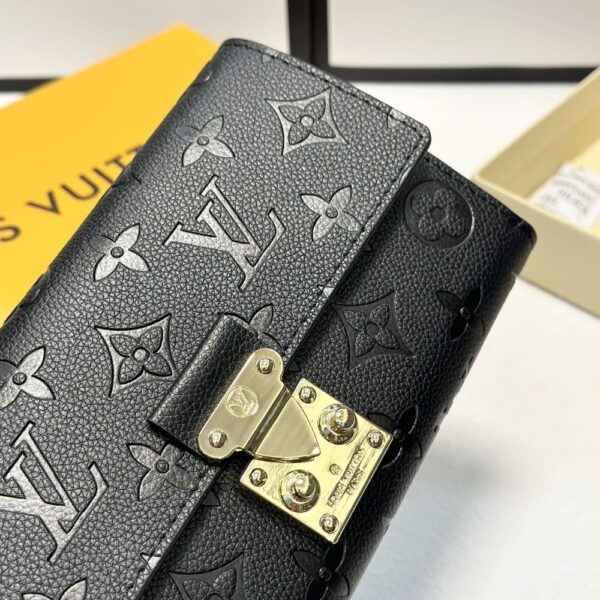 LOUIS VUITTON SARAH WALLET MONOGRAM EMPREINTE BLACK 19CM M82638 - Image 5