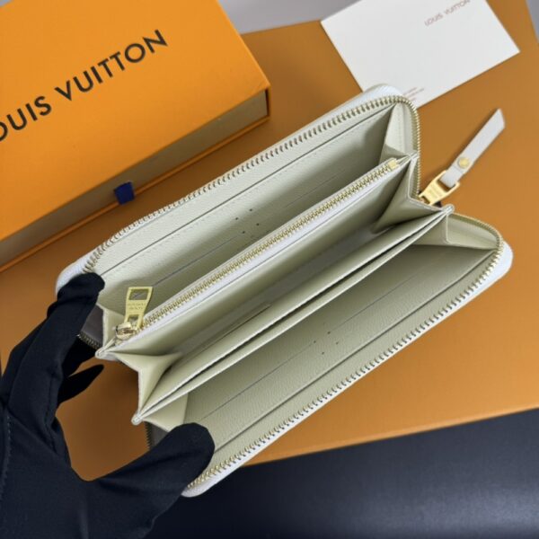 LOUIS VUITTON ZIPPY WALLET MONOGRAM EMPREINTE LEATHER WHITE 21CM - Image 6