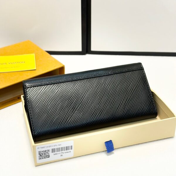 LOUIS VUITTON TWIST WALLET LEATHER BLACK 19CM M68309 - Image 7