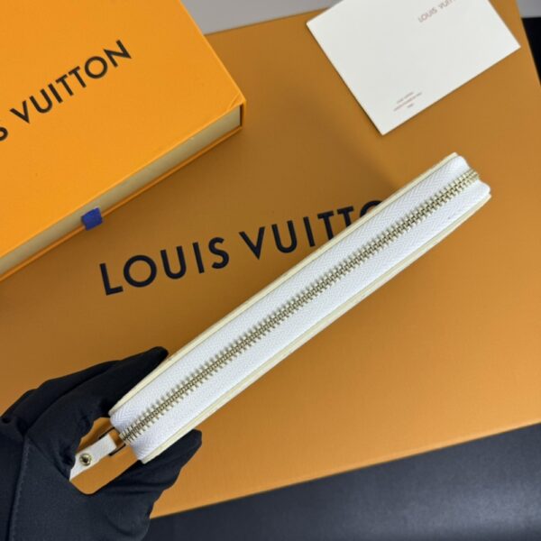 LOUIS VUITTON ZIPPY WALLET MONOGRAM EMPREINTE LEATHER WHITE 21CM - Image 7