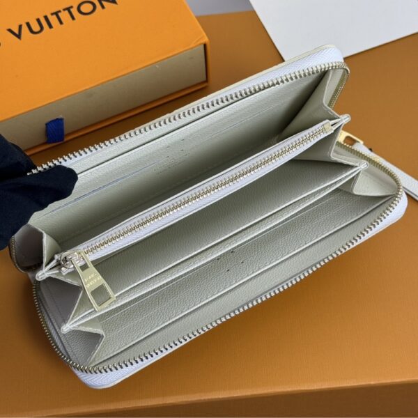 LOUIS VUITTON ZIPPY WALLET MONOGRAM EMPREINTE LEATHER WHITE 21CM - Image 9