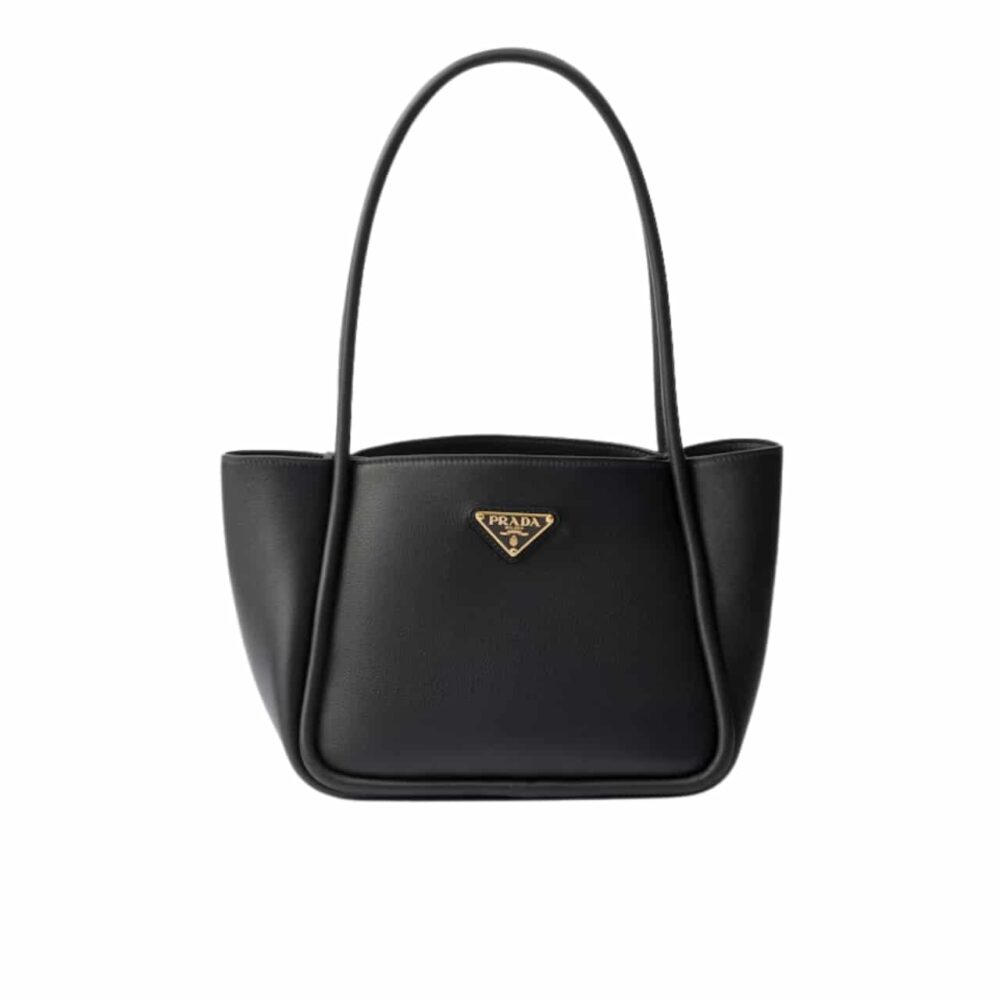 PRADA LEATHER MINI TOTE BAG BLACK 25CM 1BG539 2CYS F0002 V OVO