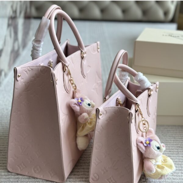 LOUIS VUITTON ONTHEGO PM MONOGRAM EMPREINTE PINK OPALE 25CM M47135 - Image 5