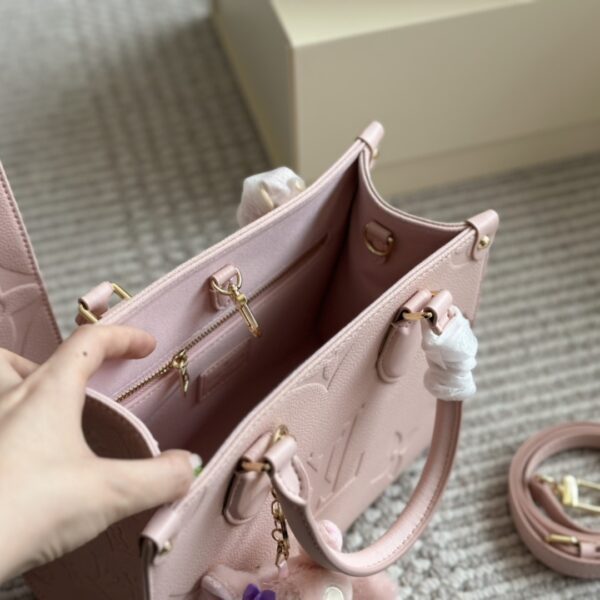 LOUIS VUITTON ONTHEGO PM MONOGRAM EMPREINTE PINK OPALE 25CM M47135 - Image 6