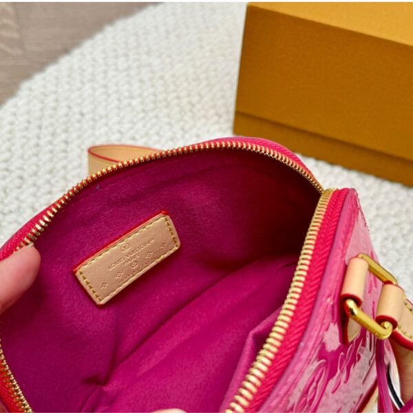 LOUIS VUITTON ALMA NANO MONOGRAM VERNIS EMBOSSED NEON PINK 18CM M90611 - Image 8