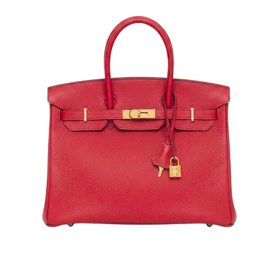 Hermes Birkin 35 Togo Leather Gold Hardware Red 35Cm