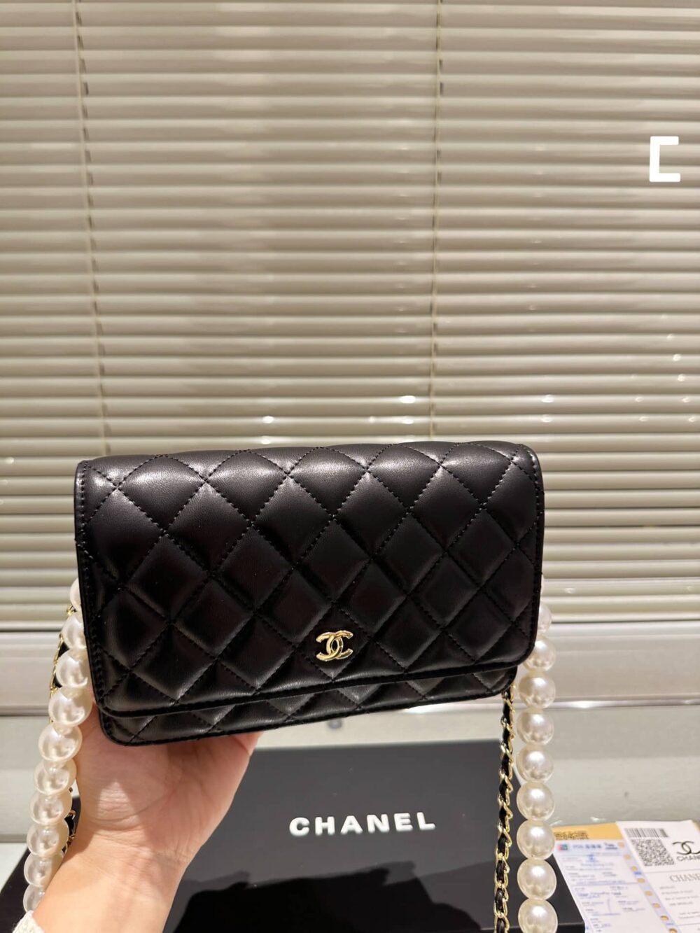 CHANEL WALLET ON CHAIN WOC BLACK 20CM - Image 5
