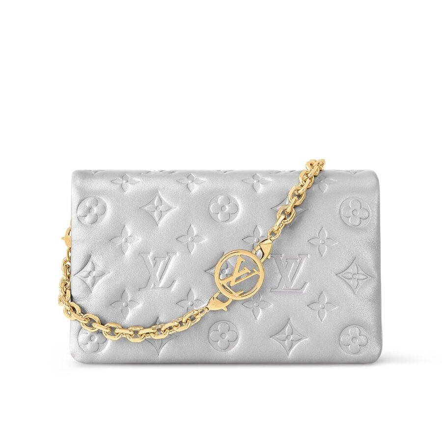 LOUIS VUITTON POCHETTE COUSSIN BAG SILVER 20CM M82017