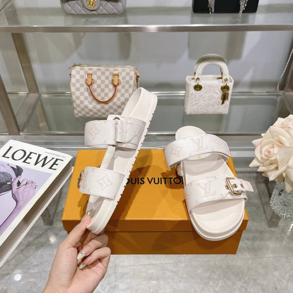 LOUIS VUITTON BOM DIA FLAT COMFORT MULE DUNE BEIGE 1AHMT7 - Image 6