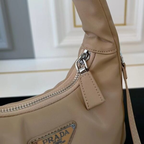 PRADA SOFT PADDED NAPPA LEATHER BAG BEIGE 21CM - Image 3