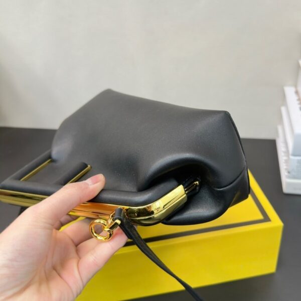 FENDI FIRST SMALL NAPPA LEATHER BAG BLACK 23CM 8BP129ABVEF0KUR - Image 6