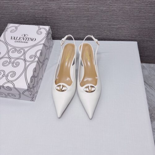 Alternative view of Valentino The Bold Edition Vlogo Leather Slingback Pump 60Mm In Ivory