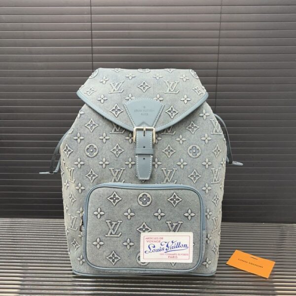 LOUIS VUITTON MONTSOURIS RUCKSACK MONOGRAM WASH BLUE 32CM - Image 2