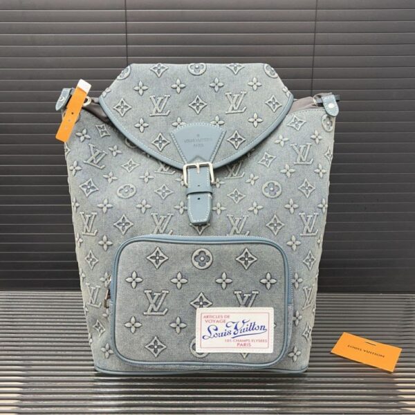 LOUIS VUITTON MONTSOURIS RUCKSACK MONOGRAM WASH BLUE 32CM - Image 8