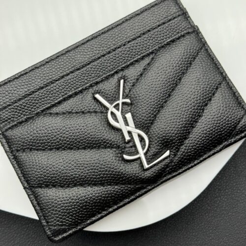 Alternative view of Saint Laurent Wallet Chevron And Logo Card Holders Black 10Cm