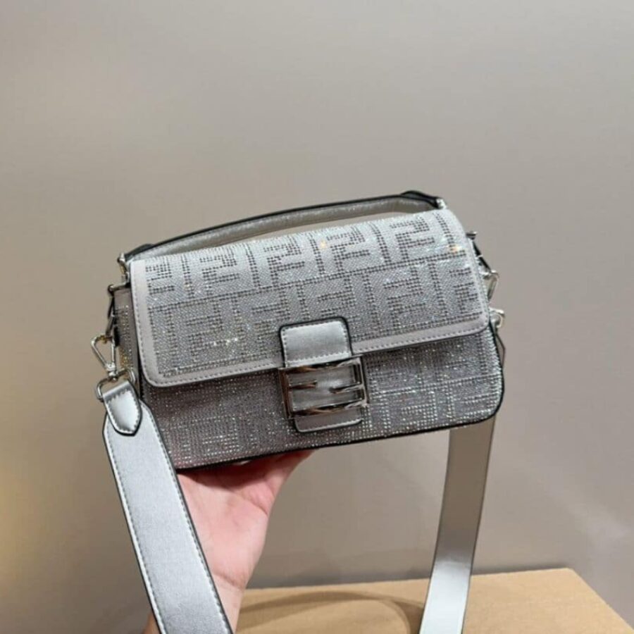 Alternative view of Fendi Baguette Silver Crystal Trim 25Cm