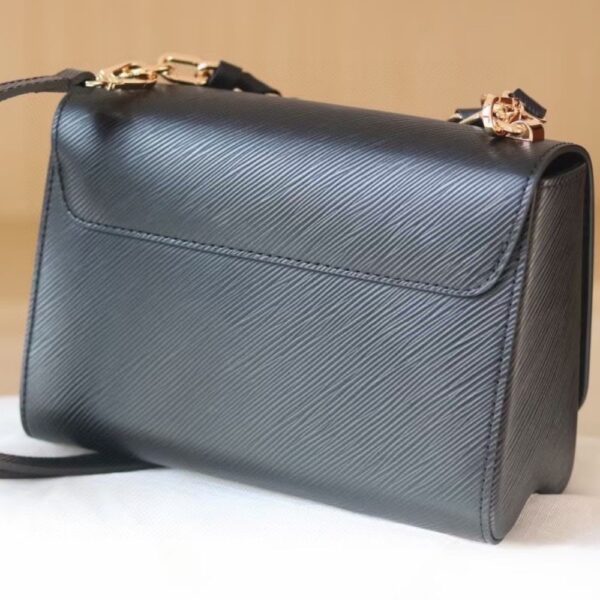LOUIS VUITTON LV TWIST MM LEATHER HANDBAG BLACK 23CM - Image 5