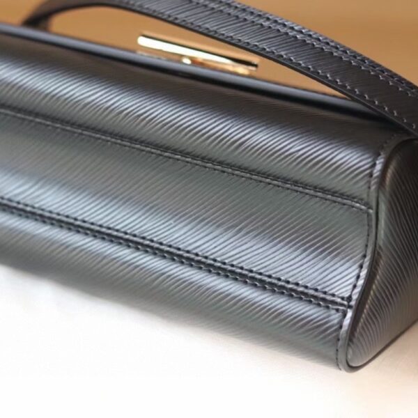 LOUIS VUITTON LV TWIST MM LEATHER HANDBAG BLACK 23CM - Image 7