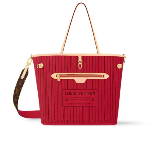 Louis Vuitton Neverfull Bandoulière Inside Out Monogram Rouge Sari 33Cm M12096