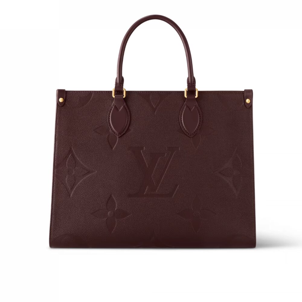 LOUIS VUITTON ONTHEGO MM MONOGRAM EMPREINTE WINE RED 35CM M46601