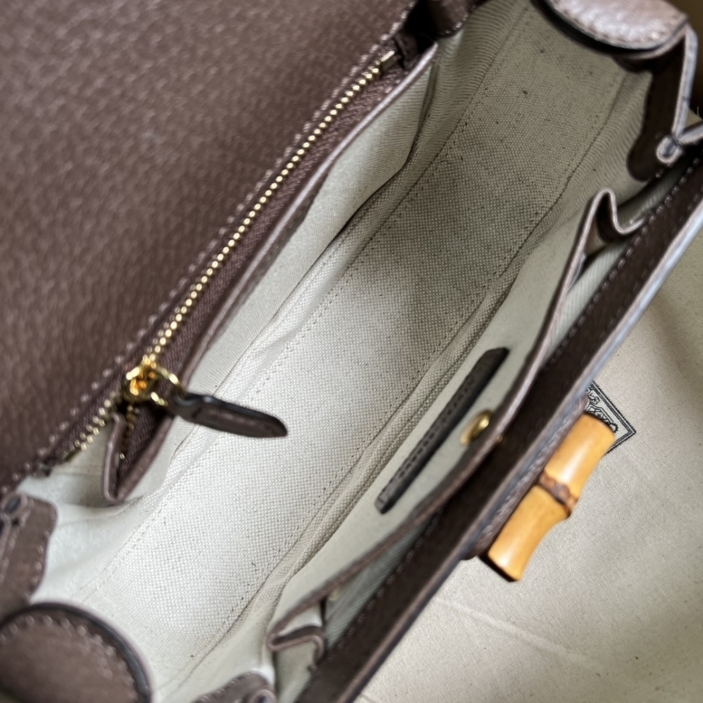 GUCCI BAMBOO 1947 JUMBO GG SMALL TOP HANDLE BAG 18CM - Image 7