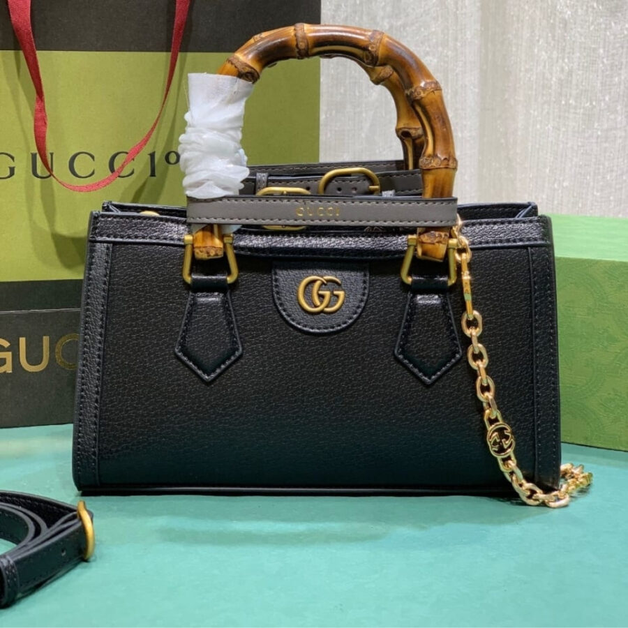 Alternative view of Gucci Diana Small Shoulder Bag Black Leather 25cm 735153 DJ24T 1092
