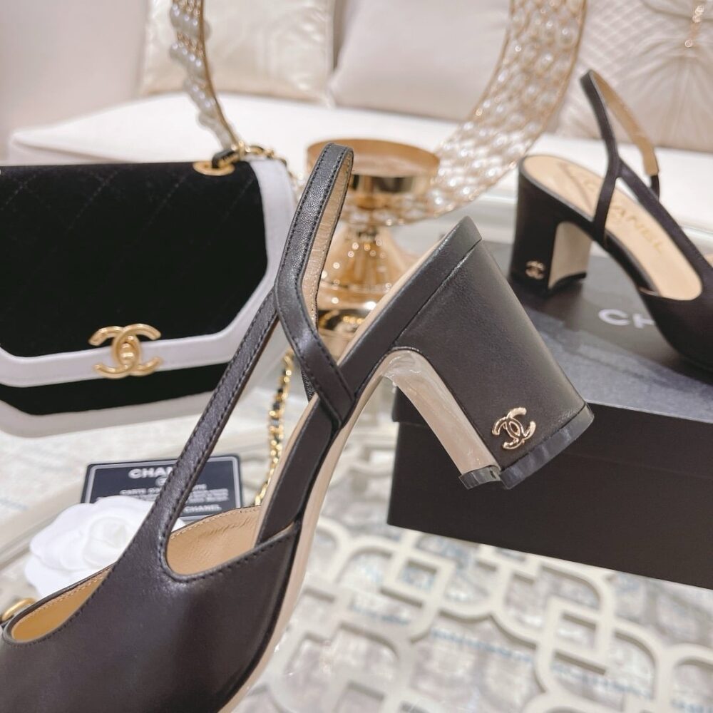 CHANEL SLINGBACKS GROSGRAIN BLACK G31318 Y50006 94305 - Image 6