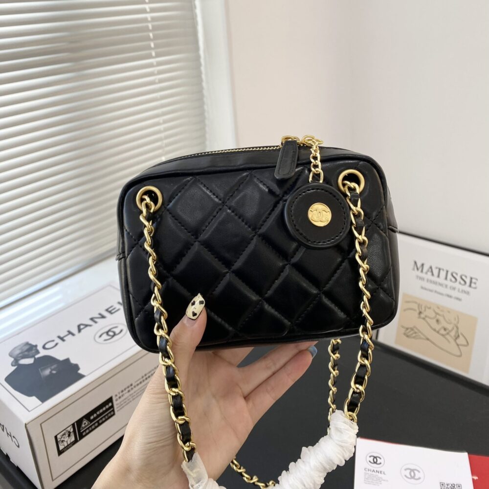 CHANEL MINI CAMERA CASE BLACK 18CM AS5190 B18306 94305 - Image 3