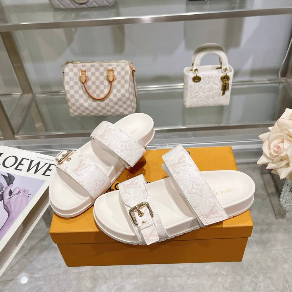 LOUIS VUITTON BOM DIA FLAT COMFORT MULE DUNE BEIGE 1AHMT7 - Image 4