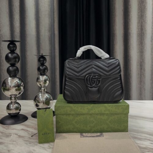Alternative view of Gucci Gg Marmont Small Top Handle Bag Black 21Cm 702563 Dtdfv 1000