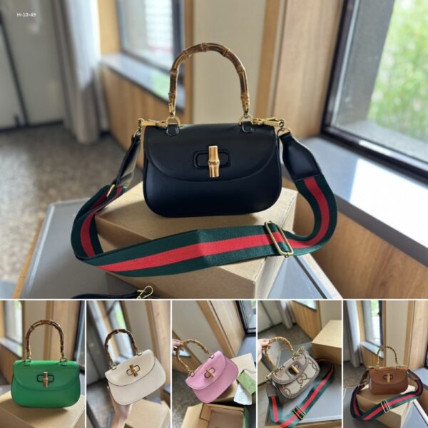GUCCI BAMBOO 1947 JUMBO GG SMALL TOP HANDLE BAG 18CM - Image 3