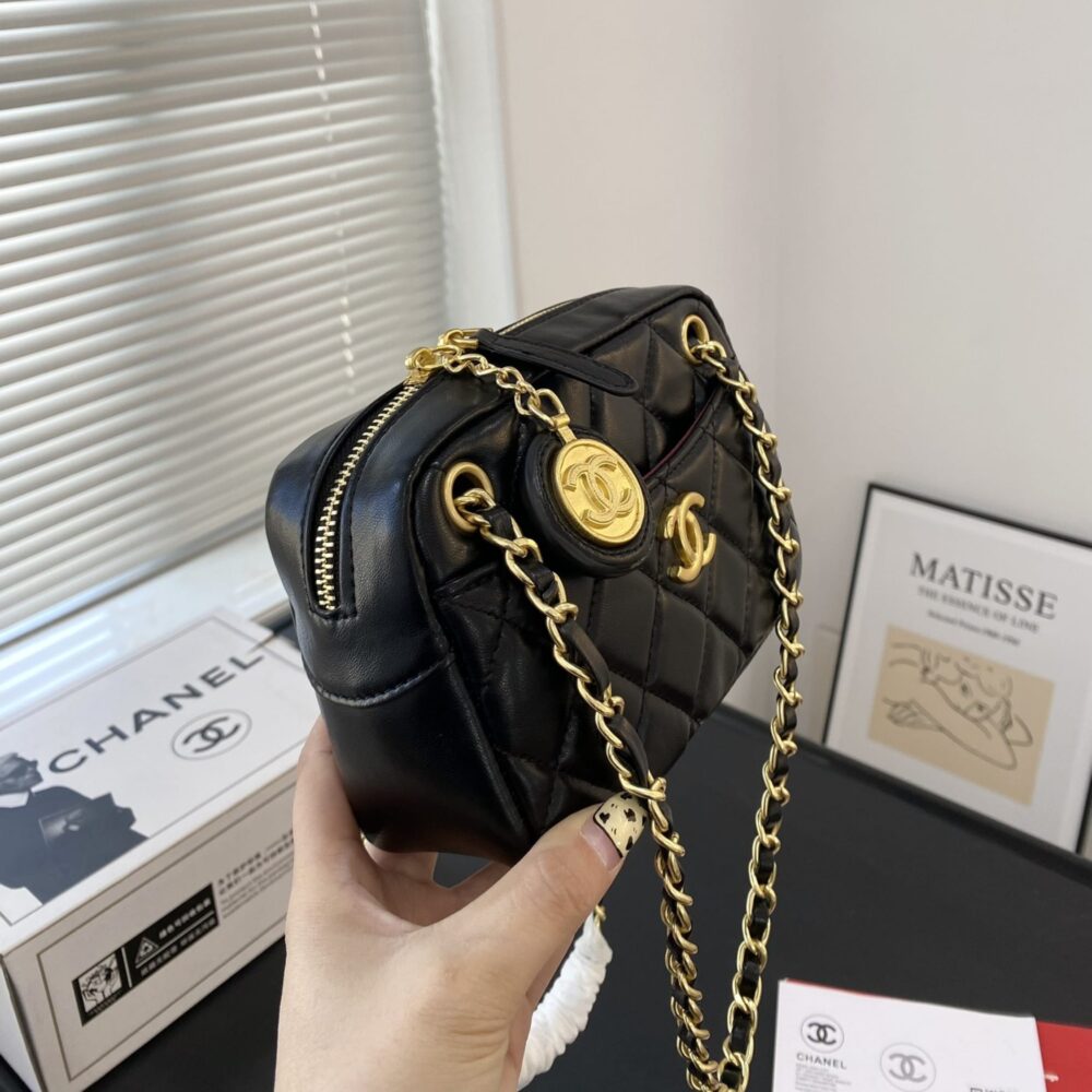 CHANEL MINI CAMERA CASE BLACK 18CM AS5190 B18306 94305 - Image 7