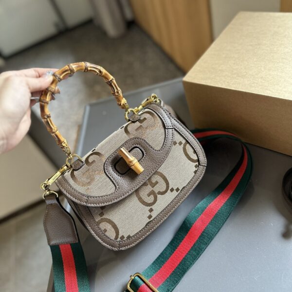 GUCCI BAMBOO 1947 JUMBO GG SMALL TOP HANDLE BAG 18CM - Image 2