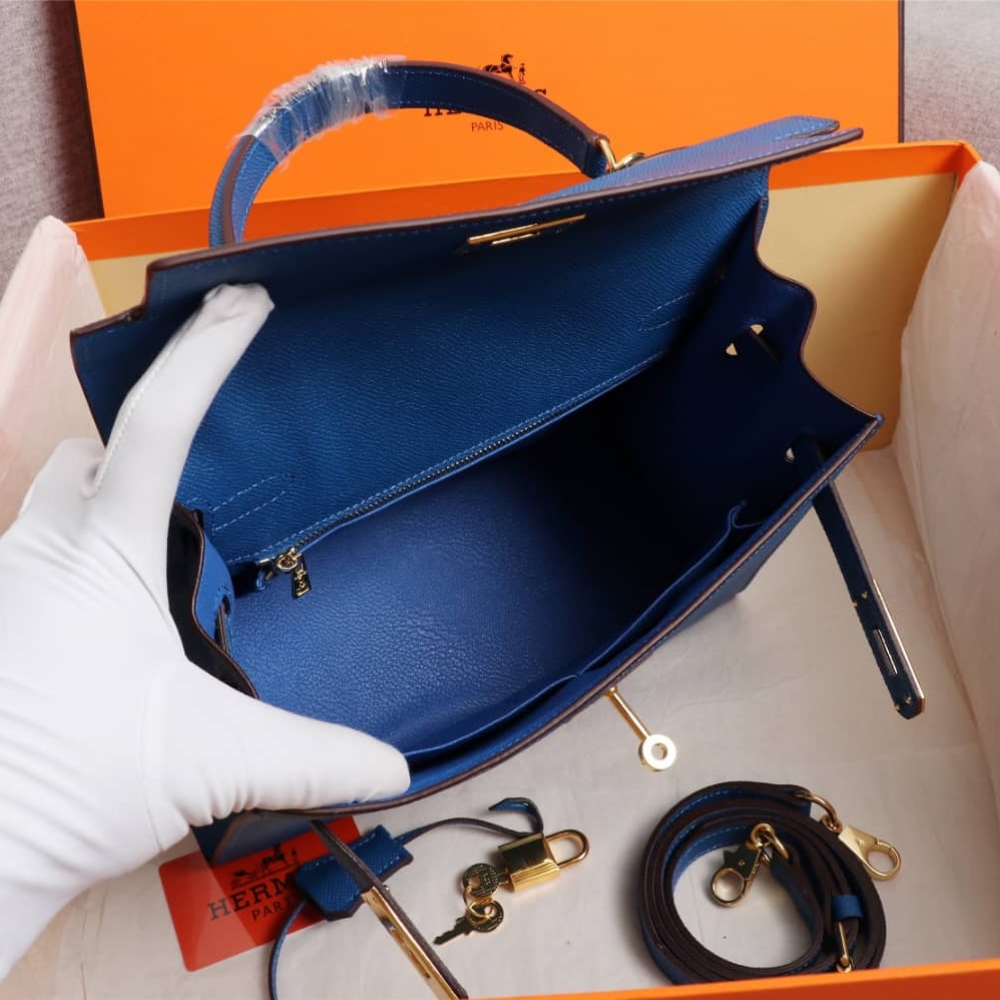 HERMÈS BIRKIN B25 TOGO BLUE 25CM - Image 5