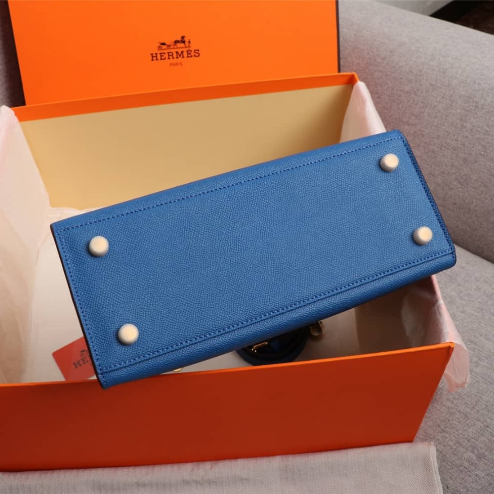 HERMÈS BIRKIN B25 TOGO BLUE 25CM - Image 8