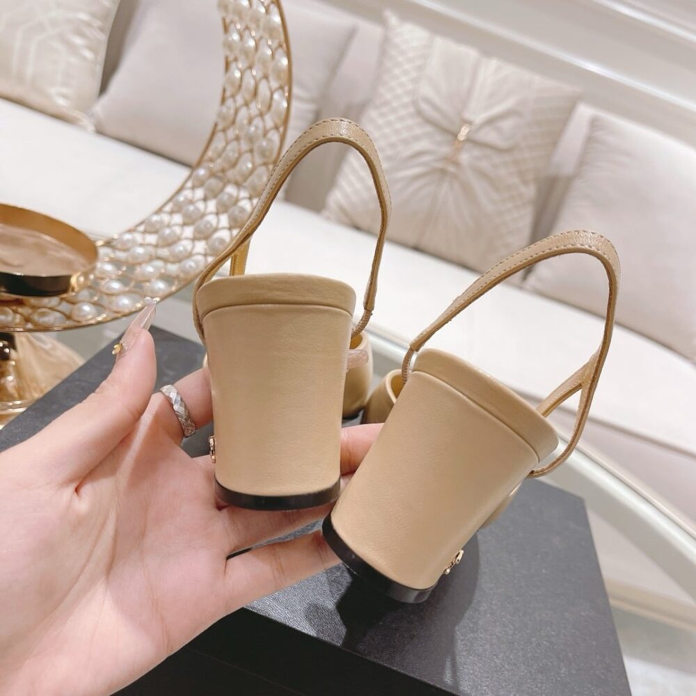 CHANEL SLINGBACKS GROSGRAIN BEIGE & BLACK G31318 Y50006 C8378 - Image 8